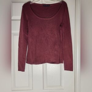 Peruvian Connection M Brown Lngslvs Knitted 100% PIMA COTTON  Women Top Sweater